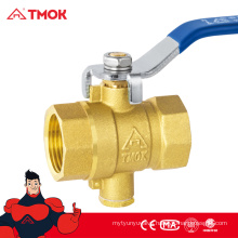 china made female thread Temperature measurement brass ball valve with cw617 material CE certification